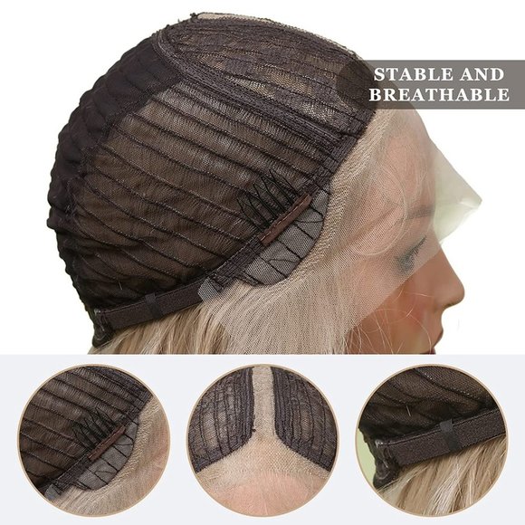 Ombre Ash Blonde Lace Front Wig - Picture 4 of 5